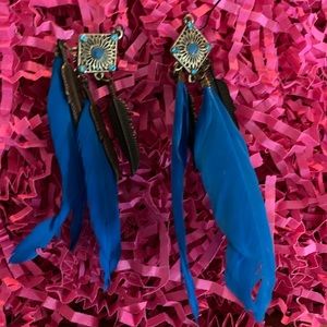 Brass with blue Feather on them